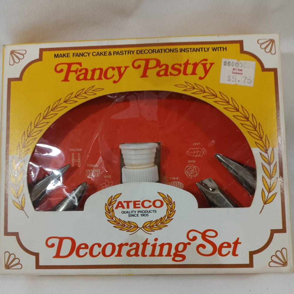 VTNG Ateco Fancy Pastry Cake Decorating 6 Piece Basic Design Set